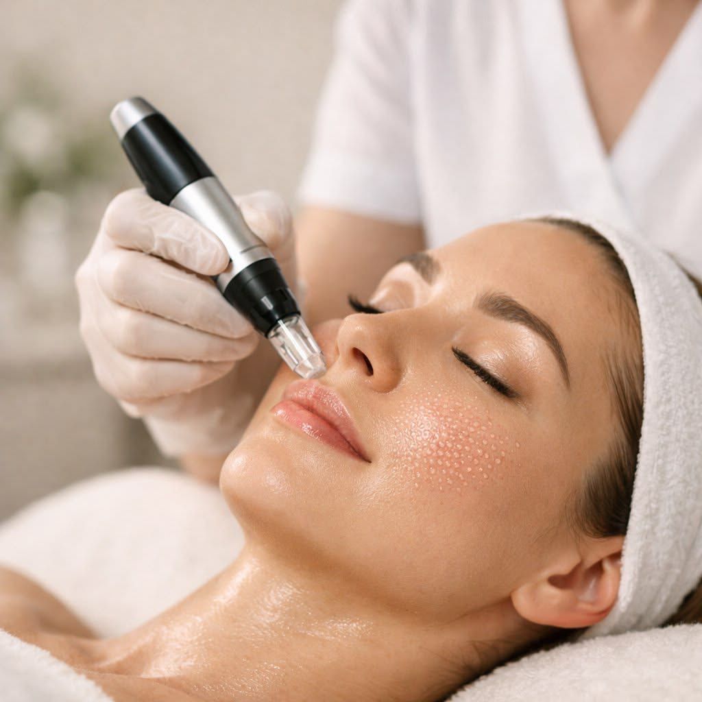 Professional microneedling treatment